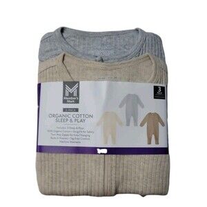Member's Mark‎ Baby 3-Pack Organic Cotton Soft Sleep And Play 18Months